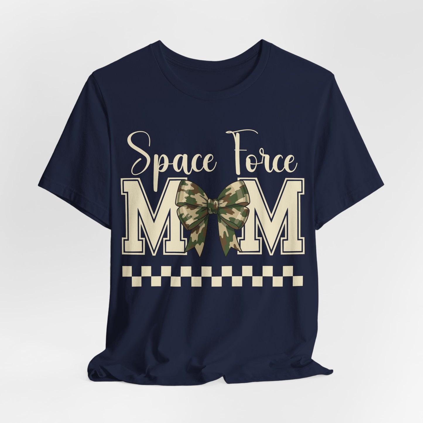 Space Force Mom T-Shirt — Camo Bow Military Pride Tee