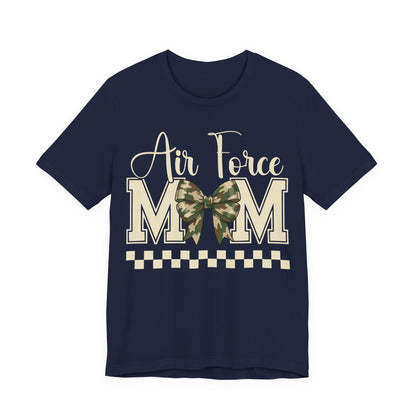 Air Force Mom T‑Shirt — Camo Bow Military Mom Tee