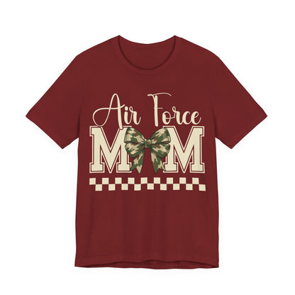 Air Force Mom T‑Shirt — Camo Bow Military Mom Tee