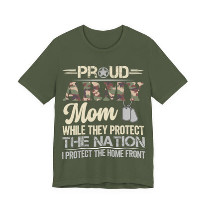 Army Mom T-Shirt – "Proud Army Mom" Military Dog Tags Camouflage Tee
