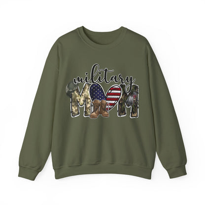 Military Mom Sweatshirt | Patriotic Camo Heart & Boots | Military Family Gift