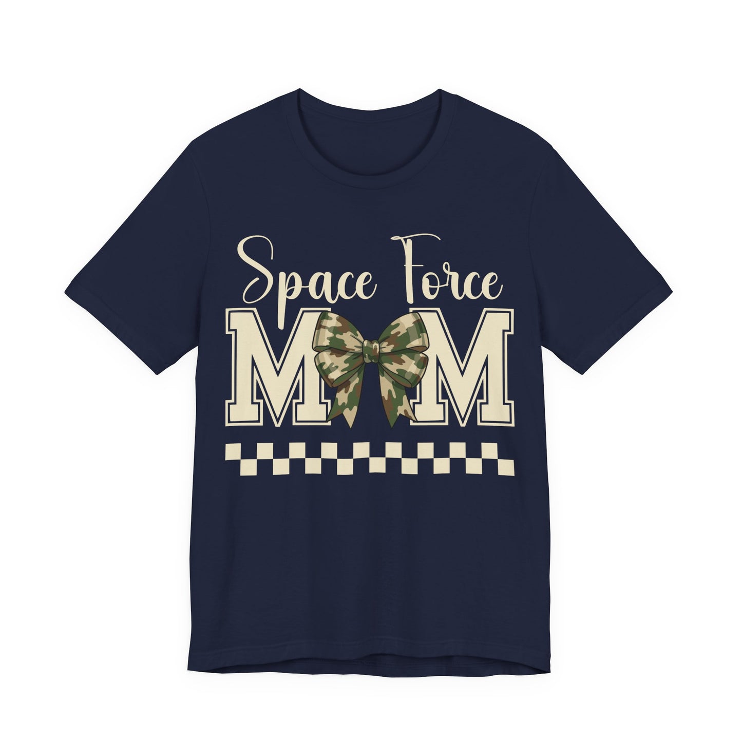 Space Force Mom T-Shirt — Camo Bow Military Pride Tee