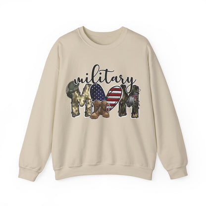 Military Mom Sweatshirt | Patriotic Camo Heart & Boots | Military Family Gift