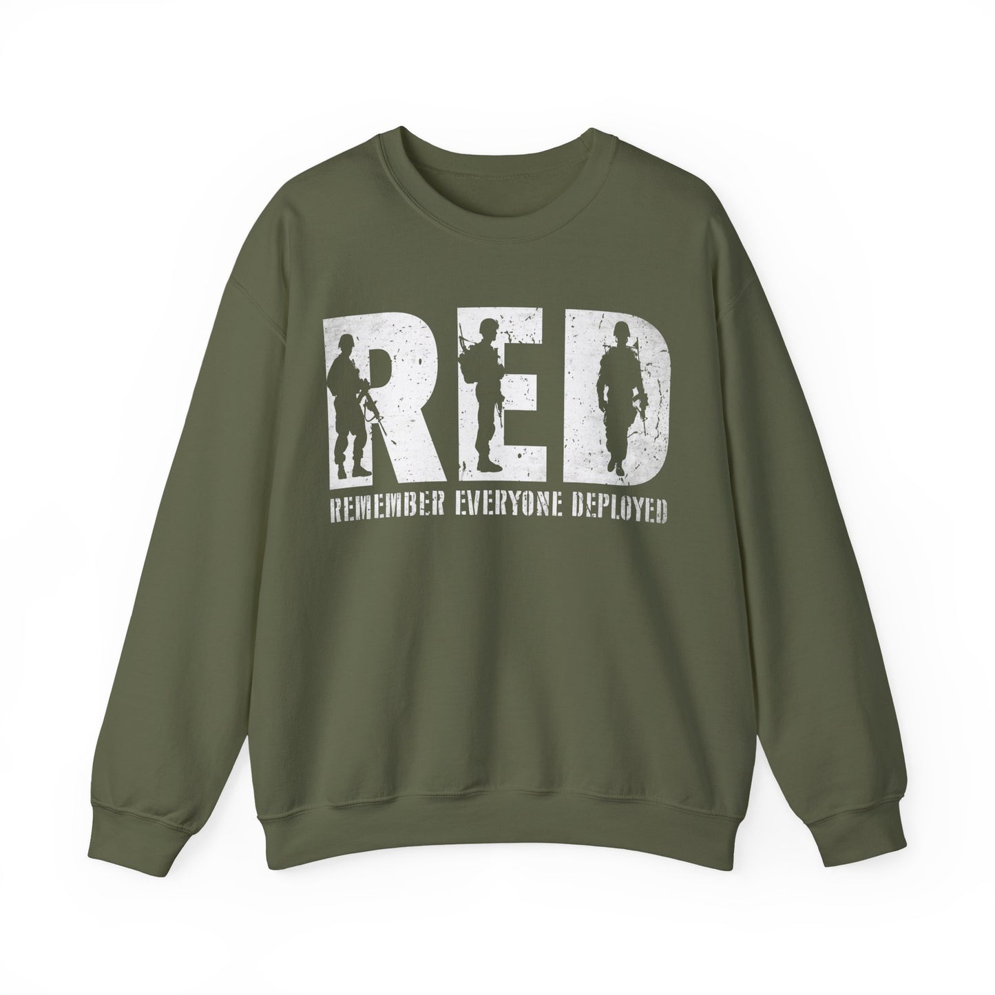 RED Remember Everyone Deployed Sweatshirt | Support Troops | Military Gift