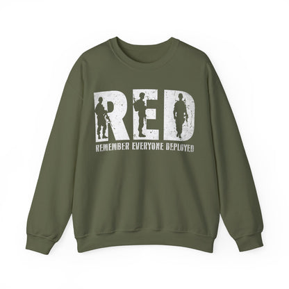 RED Remember Everyone Deployed Sweatshirt | Support Troops | Military Gift