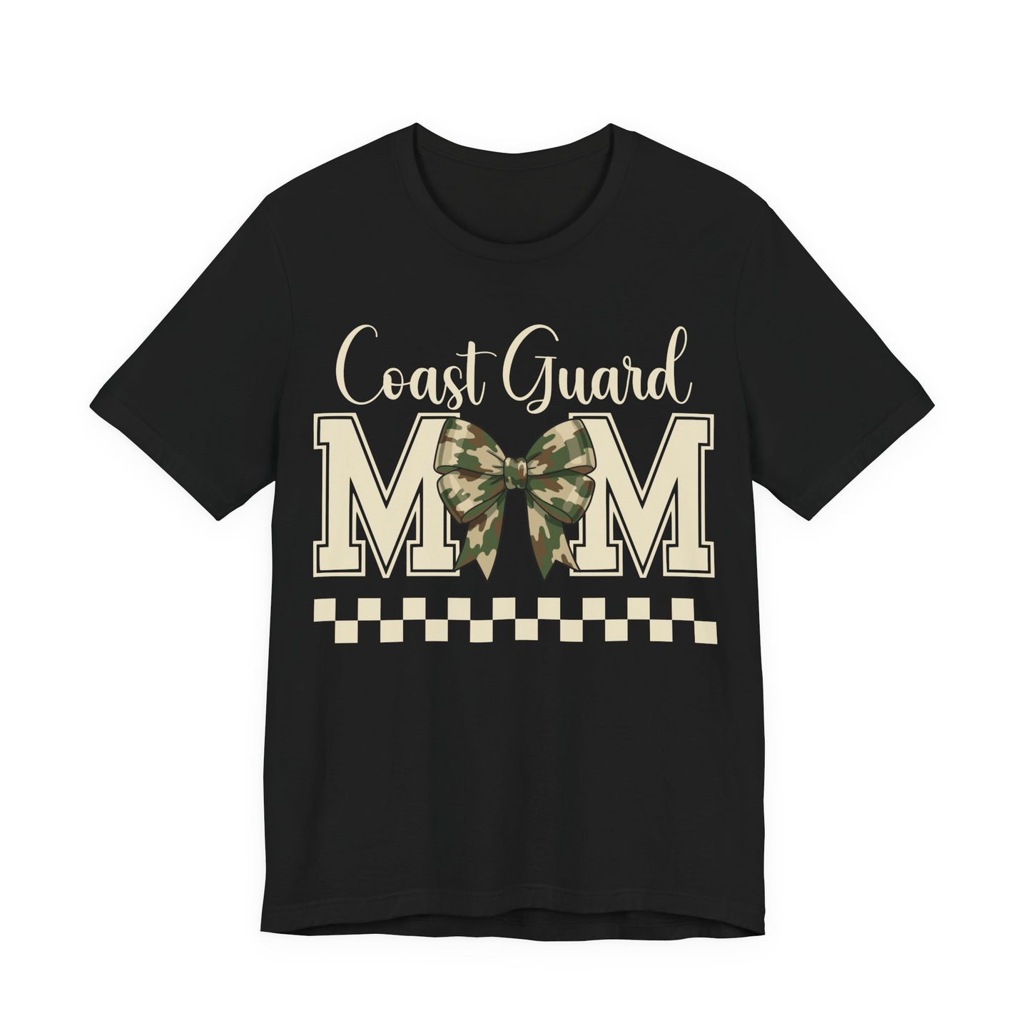 Coast Guard Mom T-Shirt — Camo Ribbon Military Support Tee
