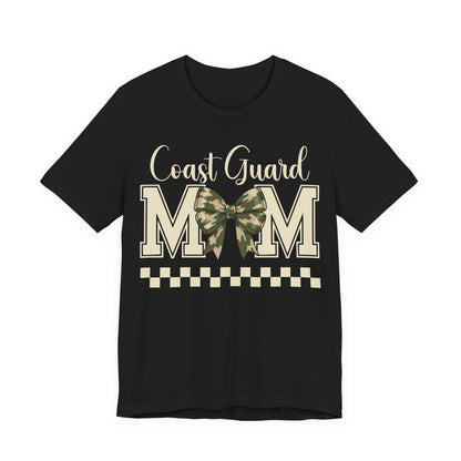 Coast Guard Mom T-Shirt — Camo Ribbon Military Support Tee