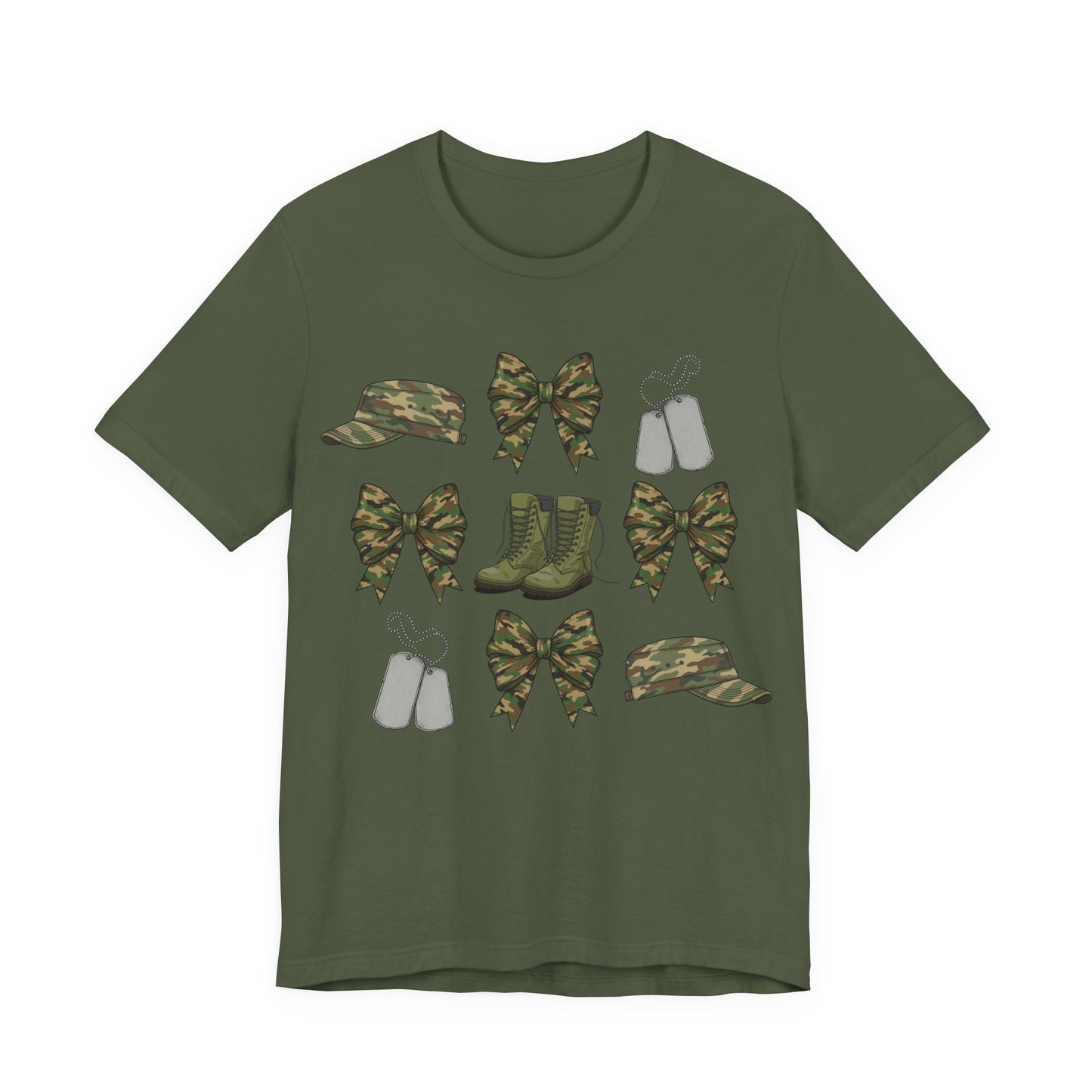Camo Military Boots & Dog Tags Tee — Veteran / Army Pride T-Shirt