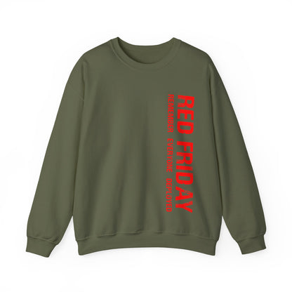 Crewneck Sweatshirt — "Red Friday" Support deployed troops Design