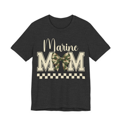 Marine Mom T-Shirt — Camo Bow Military Pride Tee