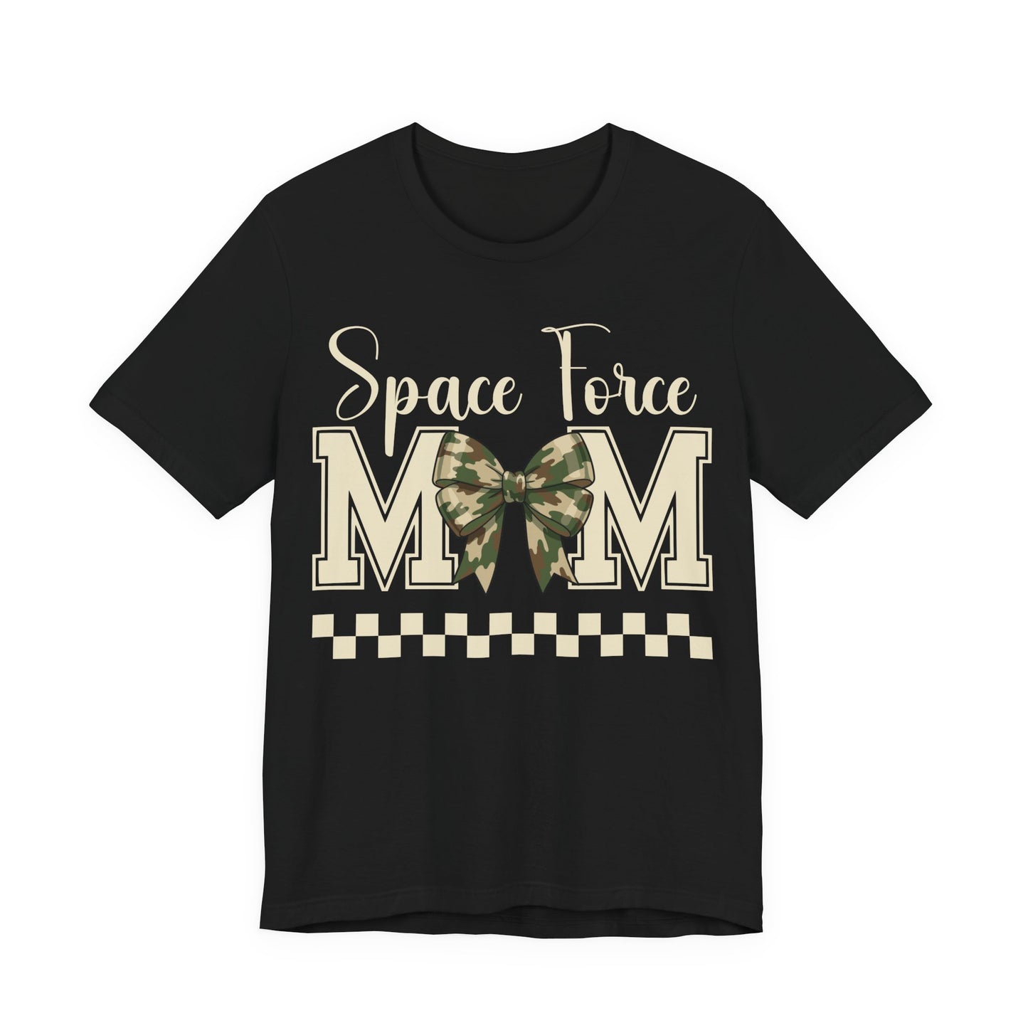 Space Force Mom T-Shirt — Camo Bow Military Pride Tee