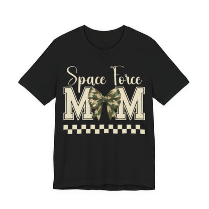 Space Force Mom T-Shirt — Camo Bow Military Pride Tee
