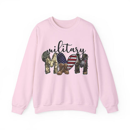 Military Mom Sweatshirt | Patriotic Camo Heart & Boots | Military Family Gift