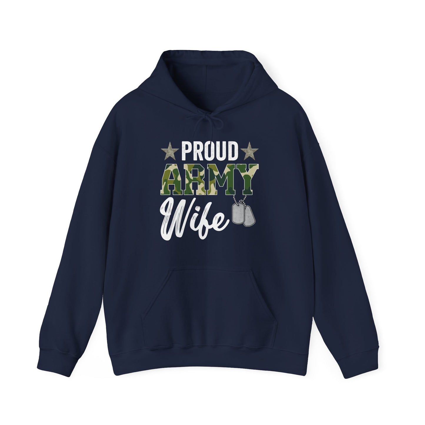 Proud Army Wife Hoodie | Military Spouse Patriotic Apparel | Army Gift