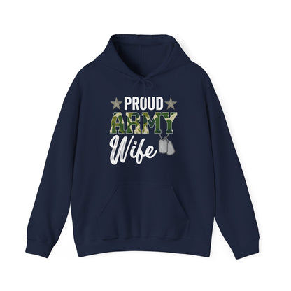 Proud Army Wife Hoodie | Military Spouse Patriotic Apparel | Army Gift