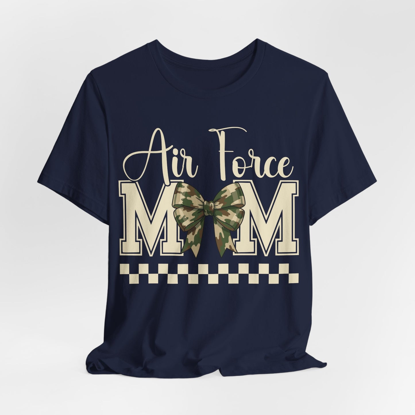 Air Force Mom T‑Shirt — Camo Bow Military Mom Tee