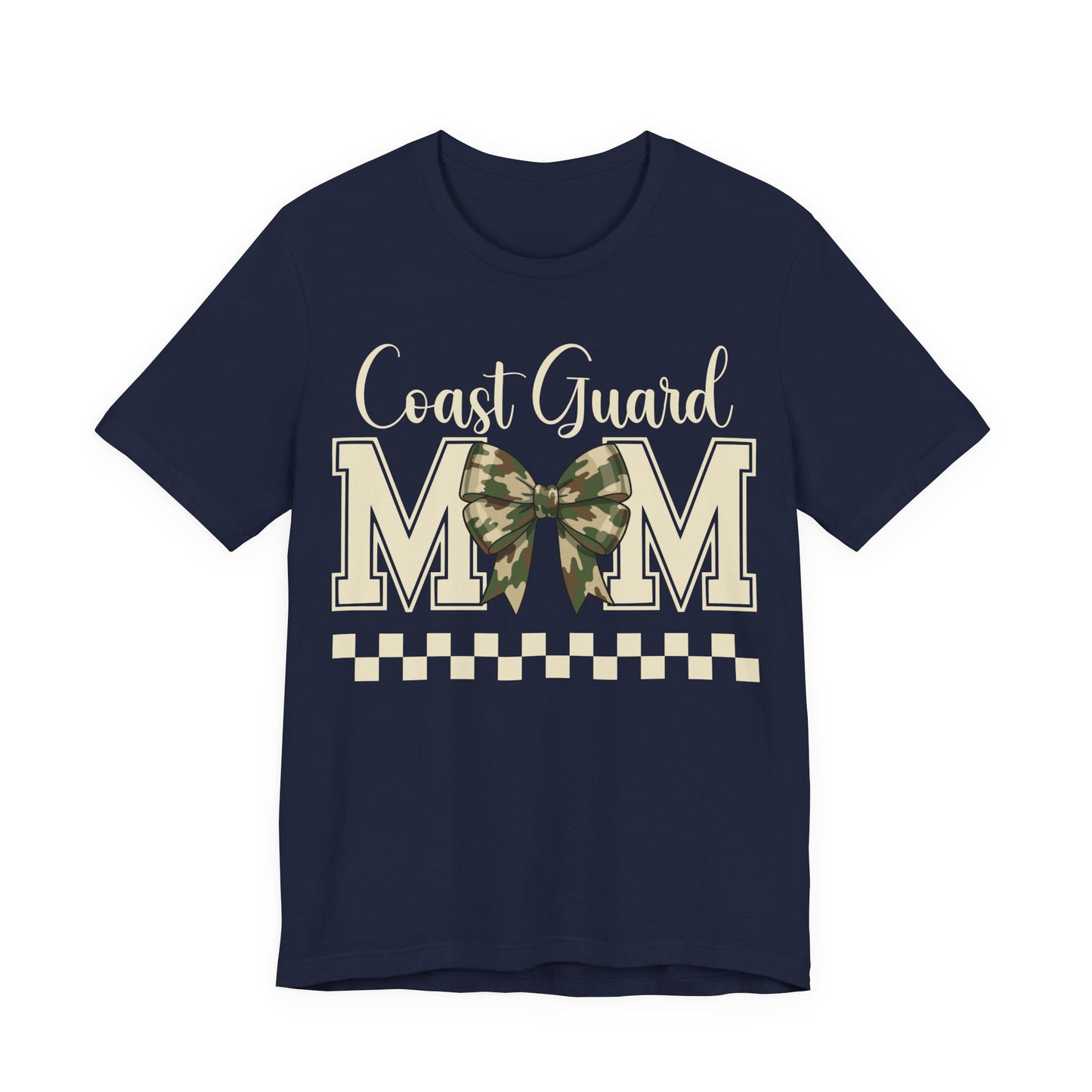 Coast Guard Mom T-Shirt — Camo Ribbon Military Support Tee
