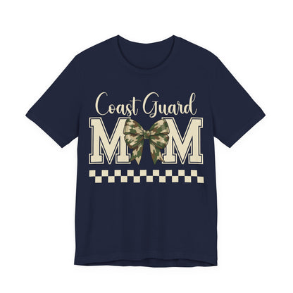 Coast Guard Mom T-Shirt — Camo Ribbon Military Support Tee