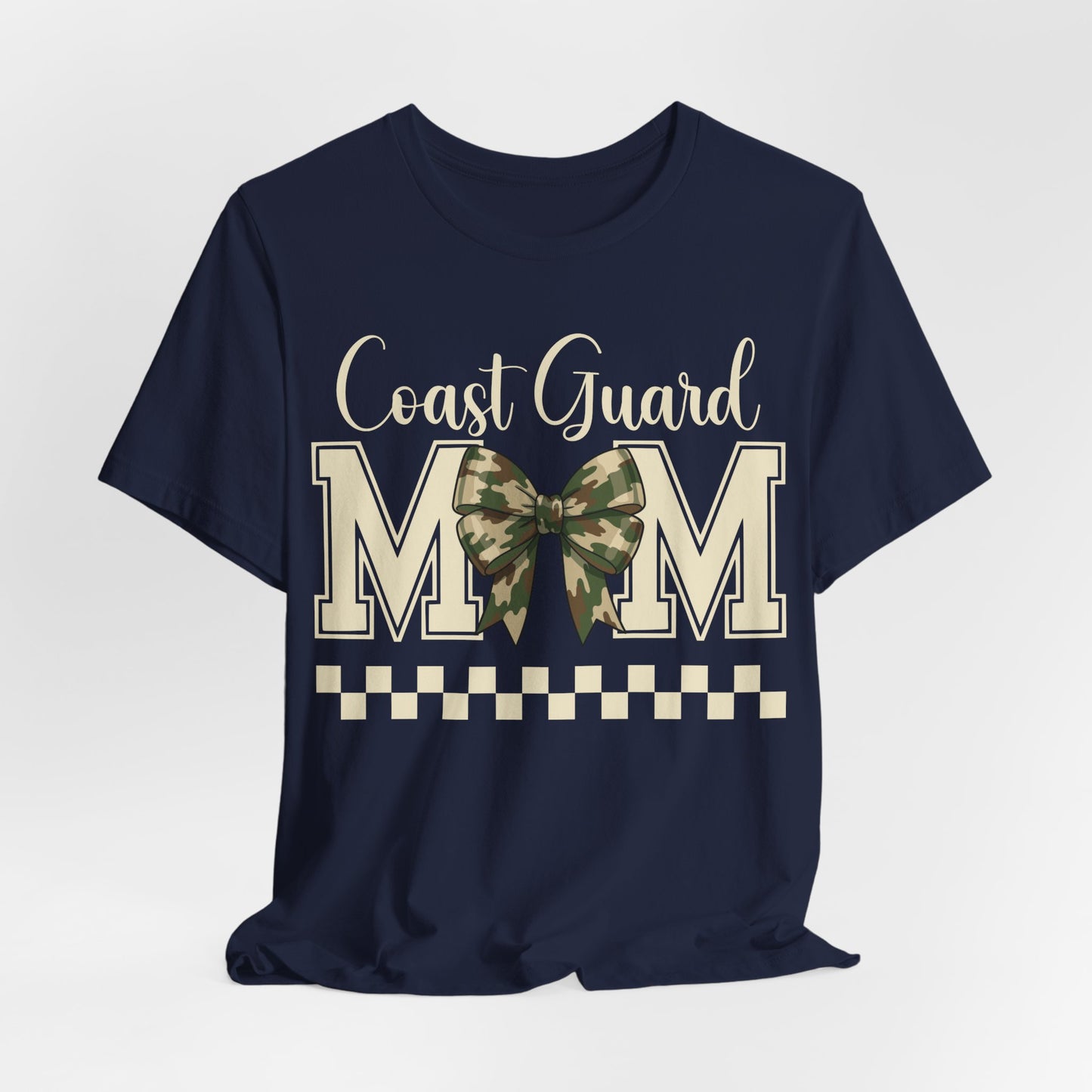 Coast Guard Mom T-Shirt — Camo Ribbon Military Support Tee