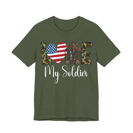 Love My Soldier T-Shirt — Military Mom Camo Style Patriotic Tee
