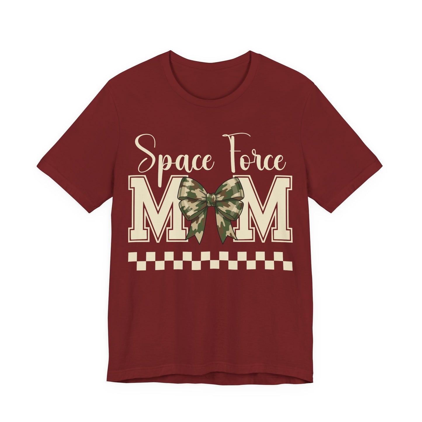 Space Force Mom T-Shirt — Camo Bow Military Pride Tee