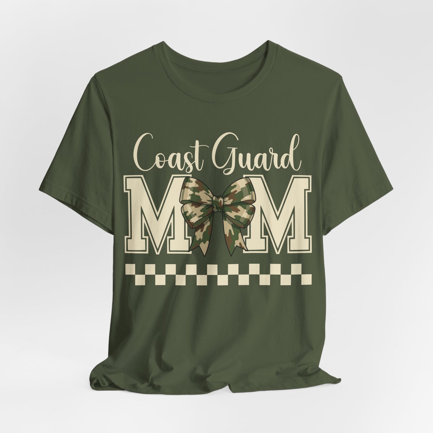 Coast Guard Mom T-Shirt — Camo Ribbon Military Support Tee