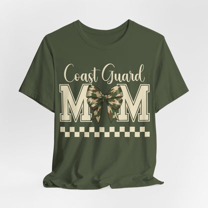 Coast Guard Mom T-Shirt — Camo Ribbon Military Support Tee