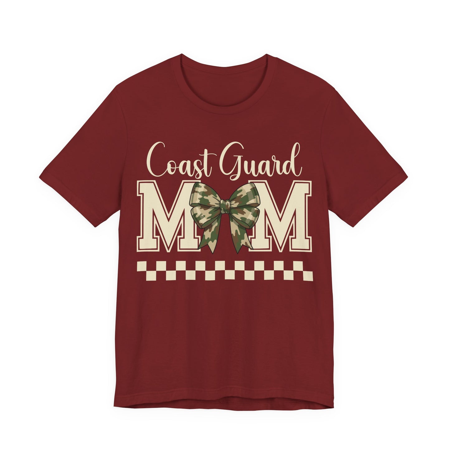 Coast Guard Mom T-Shirt — Camo Ribbon Military Support Tee