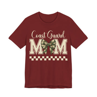 Coast Guard Mom T-Shirt — Camo Ribbon Military Support Tee