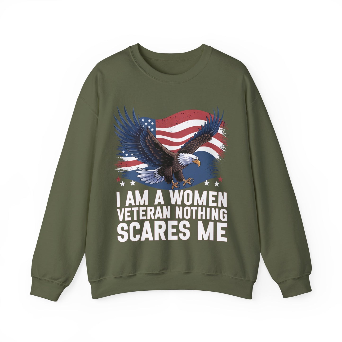 Woman Veteran Sweatshirt | Nothing Scares Me | Female Veteran Pride Gift