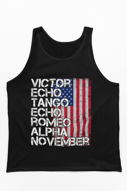 US. Army Veteran Phonetic Alphabet Tank Top