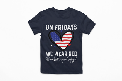 Patriotic Red Friday T-Shirt | On Fridays We Wear Red | Military Support