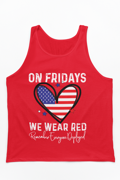 On Fridays We Wear Red Tank Top | RED Friday Support | Military Gift