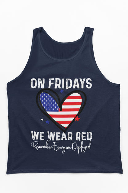 On Fridays We Wear Red Tank Top | RED Friday Support | Military Gift