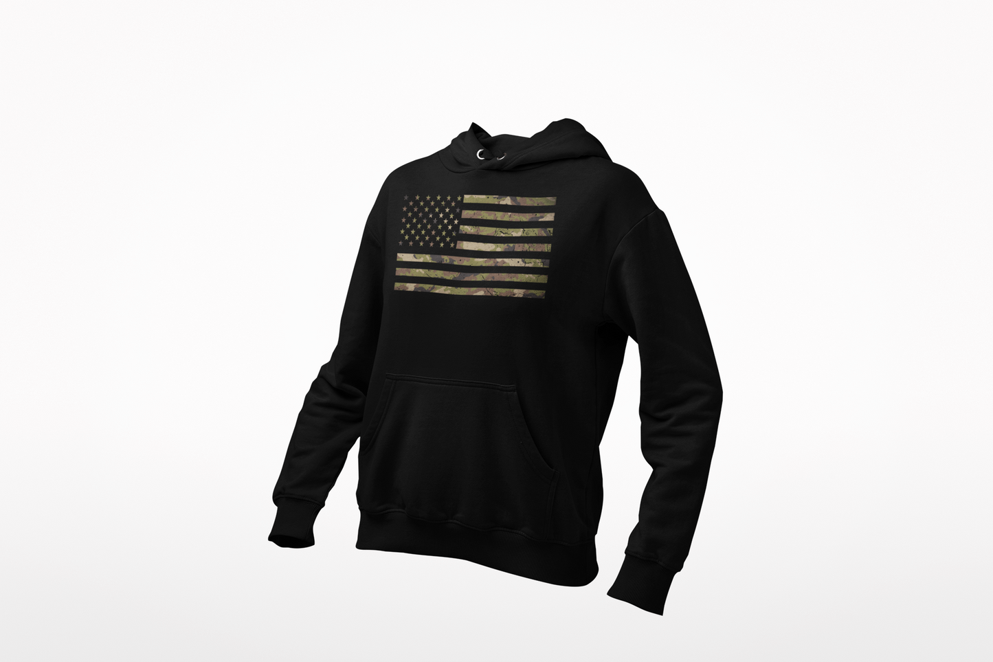Camo American Flag Hoodie | Patriotic Military Style | Tactical USA Gift