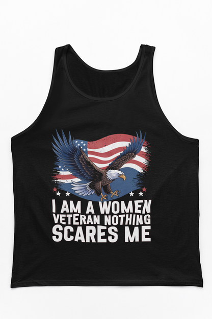 Woman Veteran Tank Top | Nothing Scares Me | Female Veteran Pride Gift