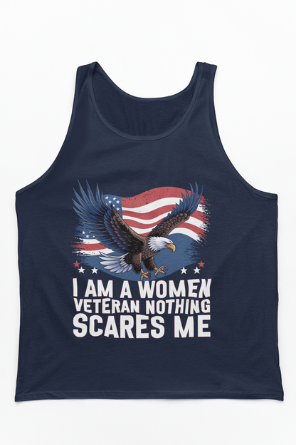 Woman Veteran Tank Top | Nothing Scares Me | Female Veteran Pride Gift