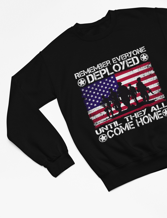 RED Friday Sweatshirt | Remember Everyone Deployed | Military Support Apparel