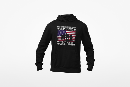 RED Friday Hoodie | Remember Everyone Deployed | Military Support Apparel