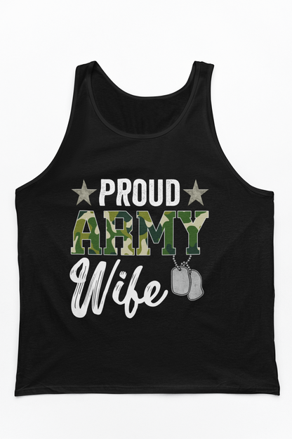 Proud Army Wife Tank Top | Military Spouse Patriotic Apparel | Army Gift
