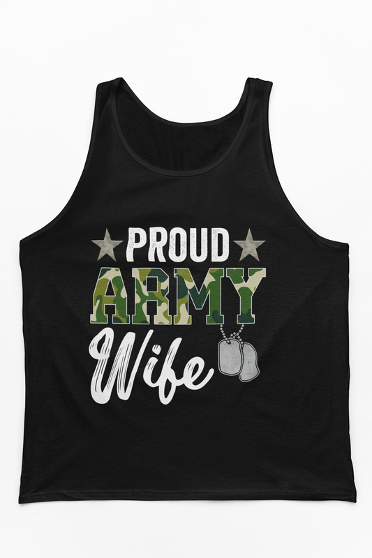 Proud Army Wife Tank Top | Military Spouse Patriotic Apparel | Army Gift