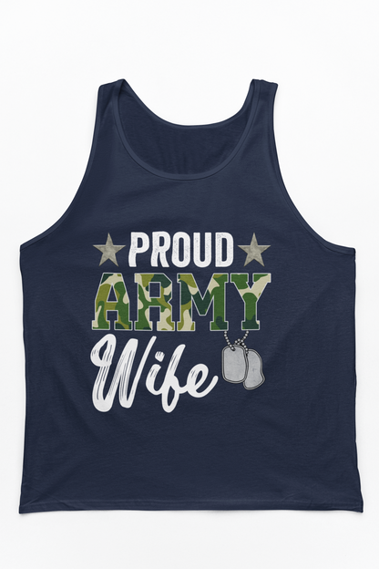Proud Army Wife Tank Top | Military Spouse Patriotic Apparel | Army Gift