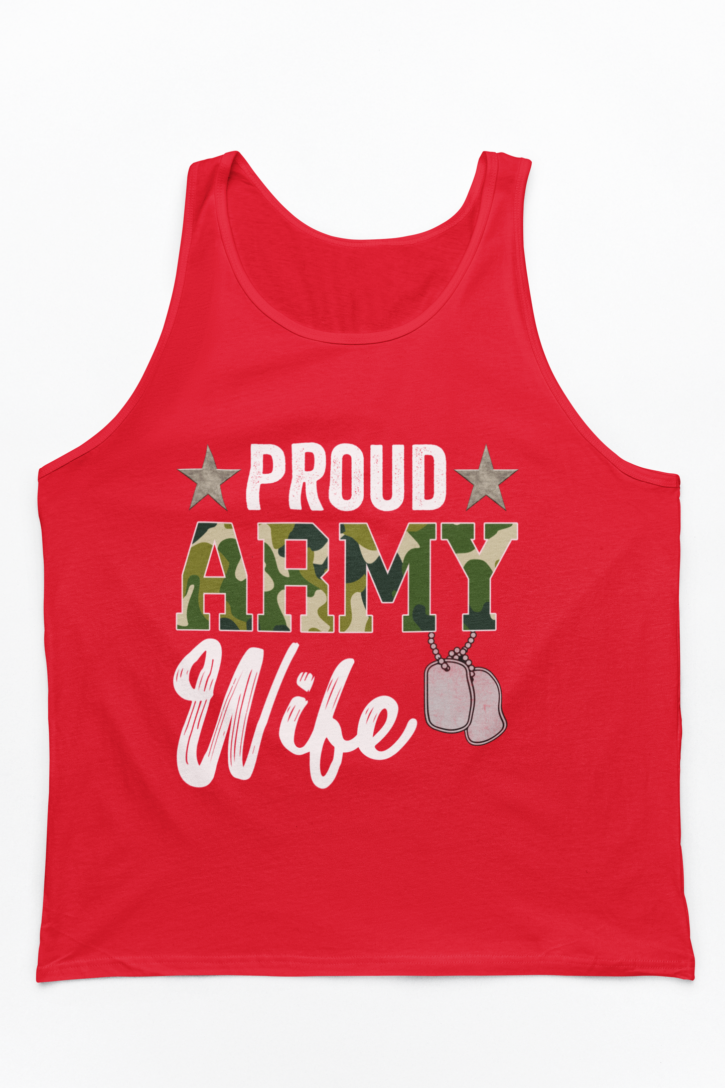 Proud Army Wife Tank Top | Military Spouse Patriotic Apparel | Army Gift