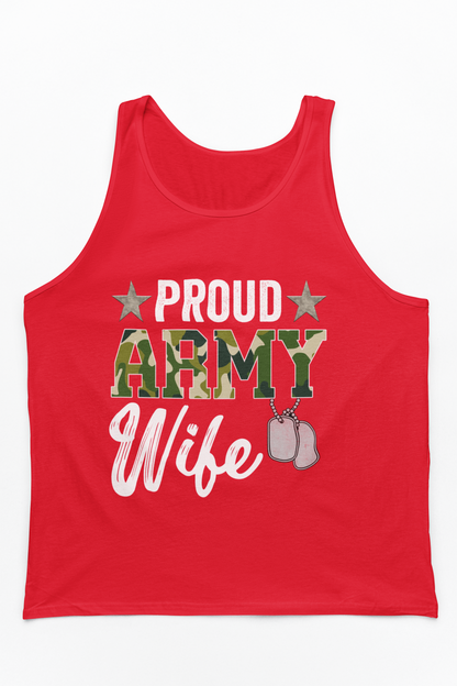 Proud Army Wife Tank Top | Military Spouse Patriotic Apparel | Army Gift