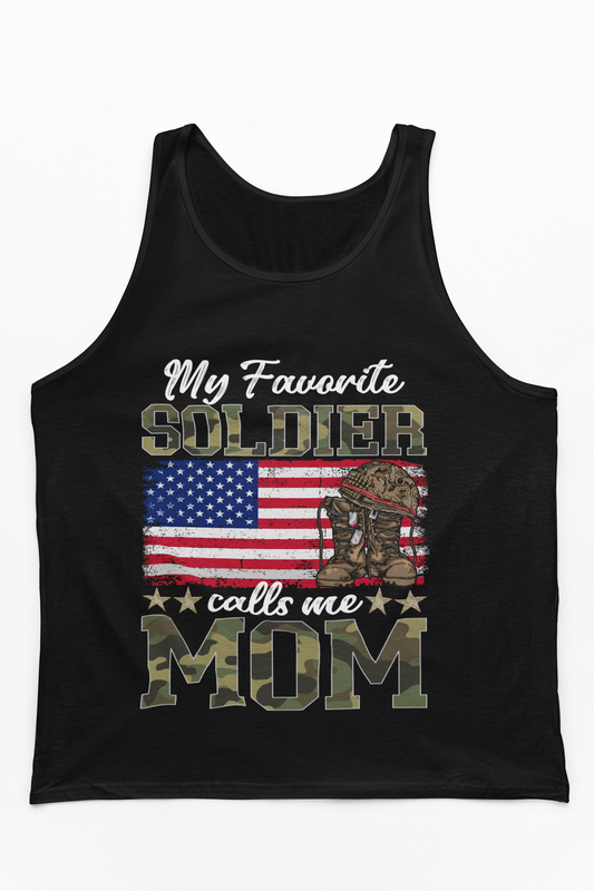 Military Mom Tank Top | My Favorite Soldier Calls Me Mom | Patriotic Gift