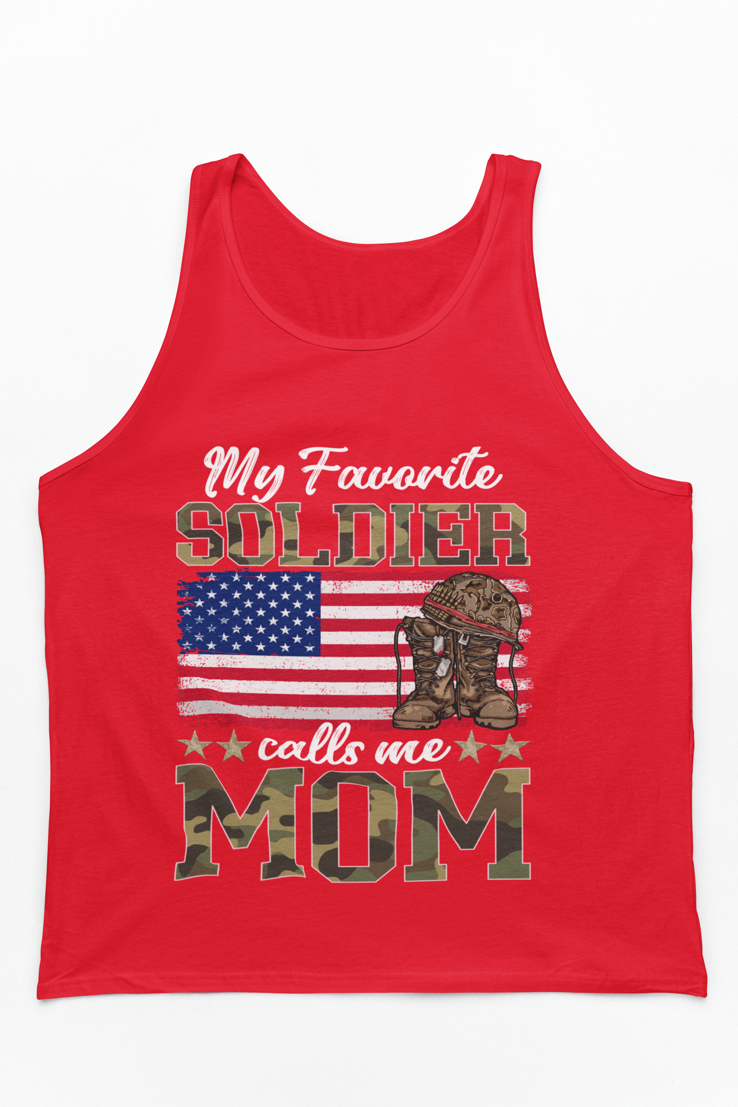 Military Mom Tank Top | My Favorite Soldier Calls Me Mom | Patriotic Gift