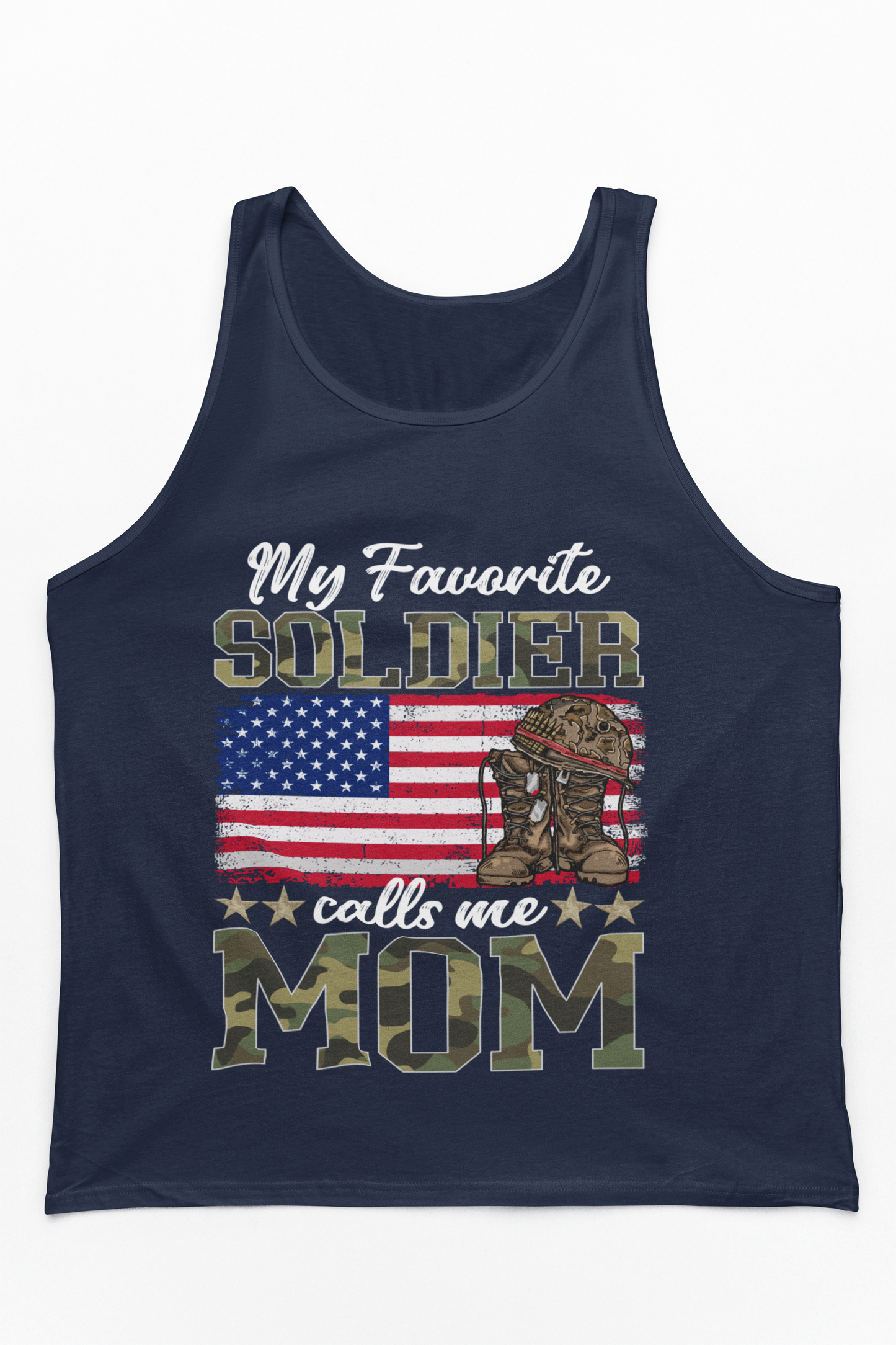 Military Mom Tank Top | My Favorite Soldier Calls Me Mom | Patriotic Gift