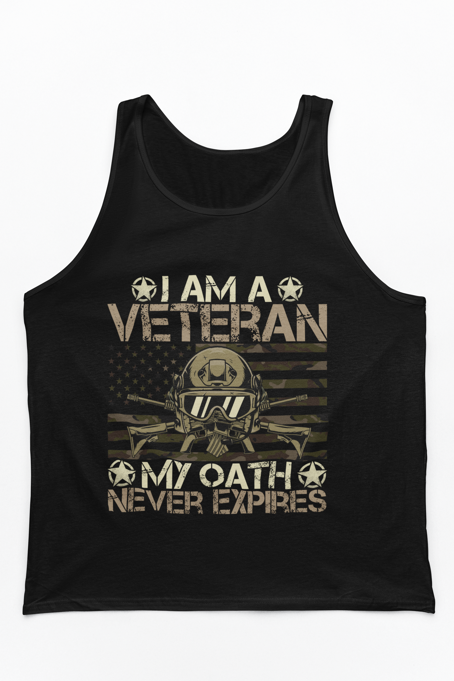 Veteran Tank Top - "I Am A Veteran, My Oath Never Expires" Patriotic Military Tank