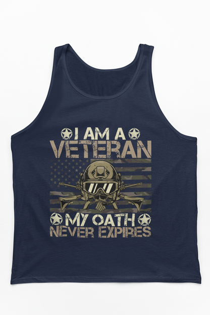 Veteran Tank Top - "I Am A Veteran, My Oath Never Expires" Patriotic Military Tank