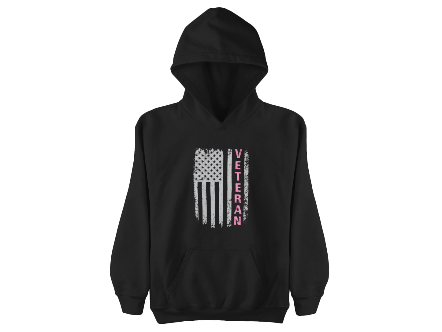 Women Veteran Hoodie | Distressed Flag Patriotic Apparel | Military Gift
